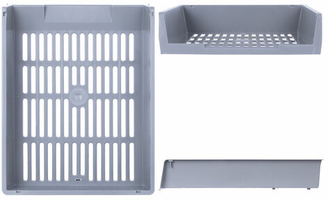 Лотки горизонтальные для бумаг, КОМПЛЕКТ 3 шт., 340х270х70 мм, серый, BRAUBERG "Office", 237256
