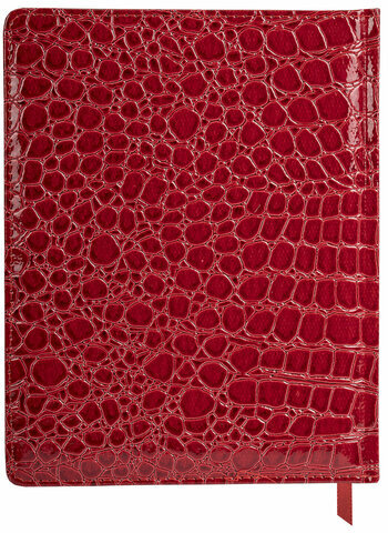 Дневник 1-11 класс 48 л., кожзам (твердая с поролоном), нашивка, BRAUBERG "CROCODILE", красный, 106938