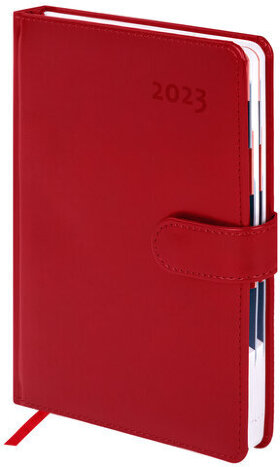 Ежедневник датированный 2023 А5 148х218 мм GALANT &quot;Ritter&quot;, под кожу, красный, 114168