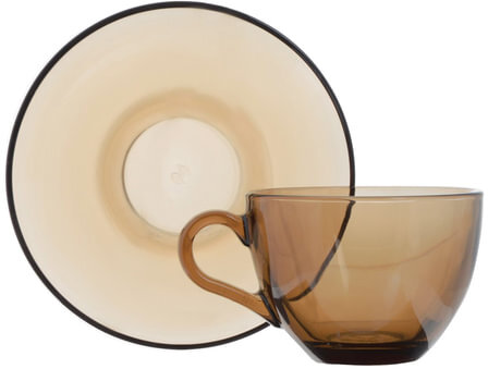 Набор чайный, на 6 персон (6 чашек объемом 238 мл, 6 блюдец), тонированное стекло, PASABAHCE, 97948УБ