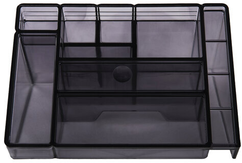 Подставка-органайзер BRAUBERG GRAND OFFICE, 9 отделений, 115х160х105 мм, тонированная серая, 238099, ОР11