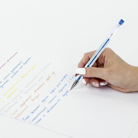 Ручки гелевые МЕТАЛЛИК BRAUBERG "EXTRA", НАБОР 6 ЦВЕТОВ, узел 0,7 мм, линия 0,35 мм, 143907