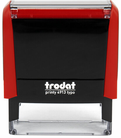 Штамп самонаборный 5-стр, 58х22 мм, синий, TRODAT 4913P4/DB, корпус КРАСНЫЙ, КАССЫ В КОМПЛЕКТЕ, 43219