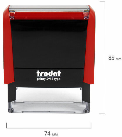 Штамп самонаборный 5-стр, 58х22 мм, синий, TRODAT 4913P4/DB, корпус КРАСНЫЙ, КАССЫ В КОМПЛЕКТЕ, 43219