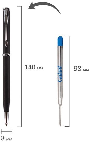 Ручка подарочная шариковая GALANT "Arrow Chrome Grey", корпус серый, хромированные детали, пишущий узел 0,7 мм, синяя, 140652