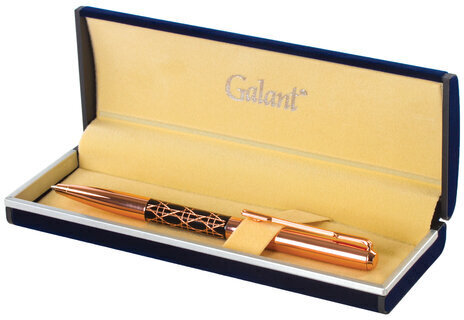 Ручка подарочная шариковая GALANT "Interlaken", корпус золотистый с черным, золотистые детали, пишущий узел 0,7 мм, синяя, 141663