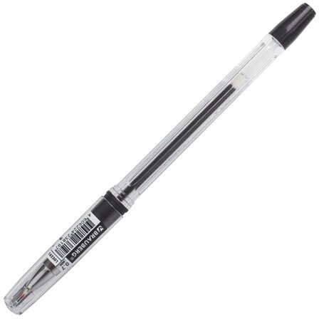 Ручка шариковая масляная с грипом BRAUBERG "i-Rite GT", ЧЕРНАЯ, корпус прозрачный, узел 0,7 мм,143301