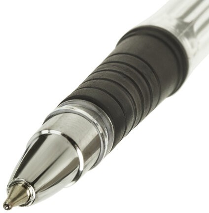 Ручка шариковая масляная с грипом BRAUBERG "i-Rite GT", ЧЕРНАЯ, корпус прозрачный, узел 0,7 мм,143301