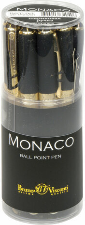 Ручка шариковая BRUNO VISCONTI MONACO, черный корпус, узел 0,5 мм, линия письма 0,3 мм, синяя, 20-0125/01