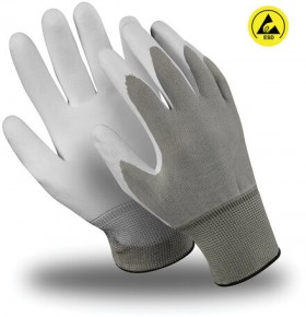 Перчатки антистатические MANIPULA МикроСТАТИК, полиуретановое покрытие (облив), размер 9 (L), MG-164