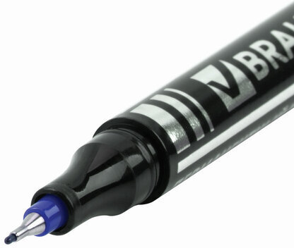 Маркер перманентный (нестираемый) BRAUBERG "Jet", СИНИЙ, супертонкий металлический наконечник, 0,5 мм, 150508