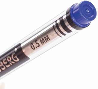 Маркер перманентный (нестираемый) BRAUBERG "Jet", СИНИЙ, супертонкий металлический наконечник, 0,5 мм, 150508