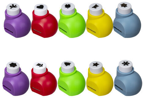 Дыроколы фигурные, НАБОР 12 видов, диаметр вырубки 10 мм, ОСТРОВ СОКРОВИЩ, 665226