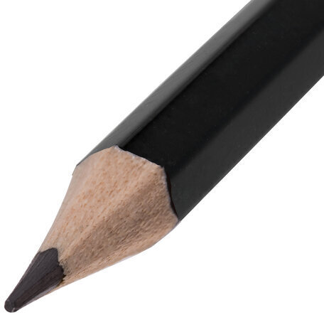 Карандаш чернографитный BRAUBERG, 1 шт., "Touch line", 2В, корпус черный, заточенный, 180623