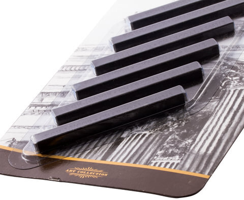 Уголь прессованный KOH-I-NOOR, набор 6 шт., квадратное сечение, 3 градации твердости, 8683123001BL