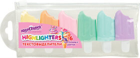 Набор текстовыделителей 6 ПАСТЕЛЬНЫХ ЦВЕТОВ, ЮНЛАНДИЯ &quot;СЛАДКИЕ ИСТОРИИ&quot;, линия 1-5 мм, 152511