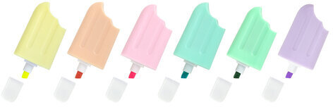 Набор текстовыделителей 6 ПАСТЕЛЬНЫХ ЦВЕТОВ, ЮНЛАНДИЯ "СЛАДКИЕ ИСТОРИИ", линия 1-5 мм, 152511