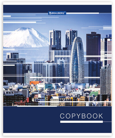 Тетрадь А5, 48 л., BRAUBERG, клетка, металлизированный картон, ГОРОДА МИРА, 403044