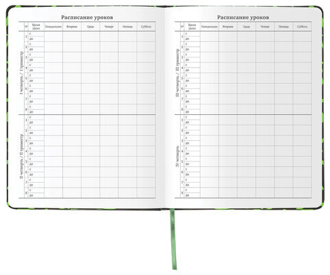 Дневник 1-11 класс 48 л., кожзам (твердая с поролоном), флуоресцентный, BRAUBERG, "ШРИФТ", 105983