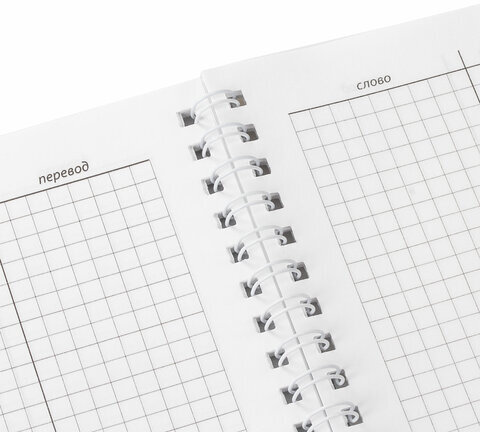 Тетрадь-словарь для записи иностранных слов А5 48 л., гребень, клетка, BRAUBERG, 403563