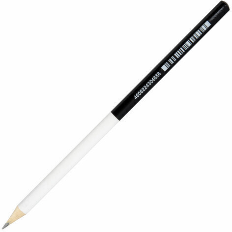 Карандаш чернографитный BRAUBERG "Black&White", 1 шт., HB, корпус черно-белый, 181767