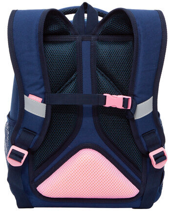 Ранец GRIZZLY, анатомическая спинка, LED лампочки, для девочек, "STAR UNICORN", 37х26х16 см, RG-265-2/1