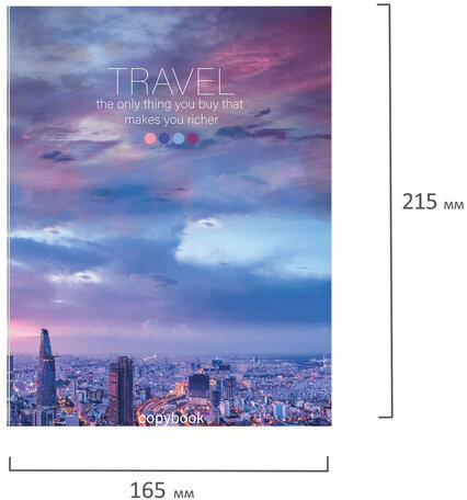 Тетрадь на кольцах А5 165х215 мм, 120 л., твердый картон, клетка, BRAUBERG, "Travel", 404080