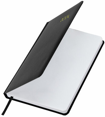 Ежедневник датированный 2024 А5 138x213 мм BRAUBERG "Select", балакрон, черный, 114877