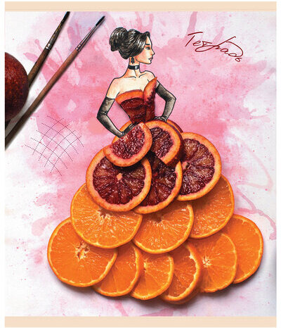 Тетрадь А5, 48 л., ПЗБМ, скоба, клетка, конгрев, выборочный TWIN лак, "Мода-природа" (5 видов), 027464