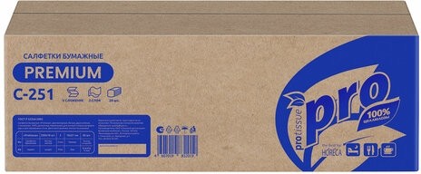 Салфетки 200 шт. PROtissue (Система N4) PREMIUM, 2-слойные, КОМПЛЕКТ 20 шт., 21х16 см, V-сложение, белые, C251
