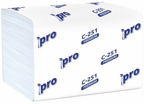 Салфетки 200 шт. PROtissue (Система N4) PREMIUM, 2-слойные, КОМПЛЕКТ 20 шт., 21х16 см, V-сложение, белые, C251