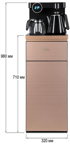 Кулер для воды с чайником, БЕЗ ОХЛАЖДЕНИЯ, ECOTRONIC TB12-LNR Tea Bar, напольный, шкаф, 2 крана, 12370