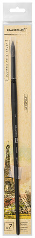 Кисть художественная проф. BRAUBERG ART CLASSIC, белка, круглая, № 7, длинная ручка, 200904