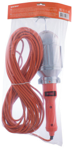 Светильник фонарь переноска СТАРТ, ударопрочный, провод 15 м, от сети, цоколь E27, CLB 101-15M, 14067