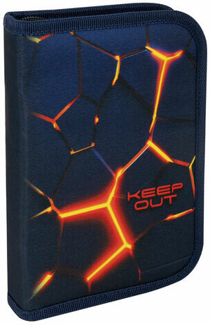 Пенал BRAUBERG, 1 отделение, 2 откидные планки, полиэстер, 21х14 см, "Keep out", 270719