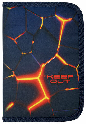 Пенал BRAUBERG, 1 отделение, 2 откидные планки, полиэстер, 21х14 см, "Keep out", 270719