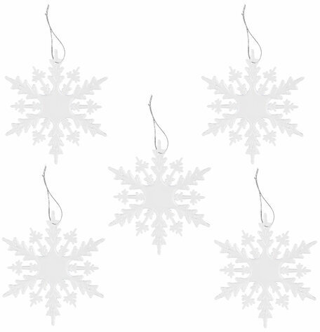 Украшение ёлочное "Снежинки акриловые", 5 шт., 15 см, пакет с европодвесом, ЗОЛОТАЯ СКАЗКА, 59214, 592148