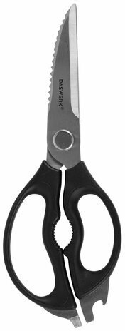 Ножницы кухонные DASWERK, 230 мм, разборные, с открывашками, зазубренные, 608906