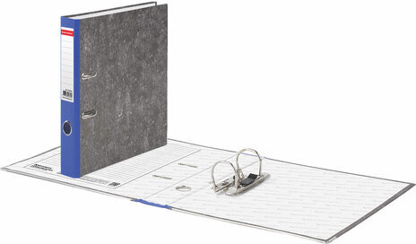Папка-регистратор BRAUBERG, фактура стандарт, с мраморным покрытием, 50 мм, синий корешок, 220984
