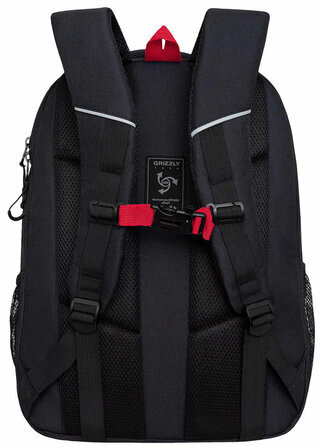 Рюкзак GRIZZLY школьный, анатомическая спинка, 3 отделения, для мальчиков, "NO FEAR", 42х31х22 см, RU-332-2/4