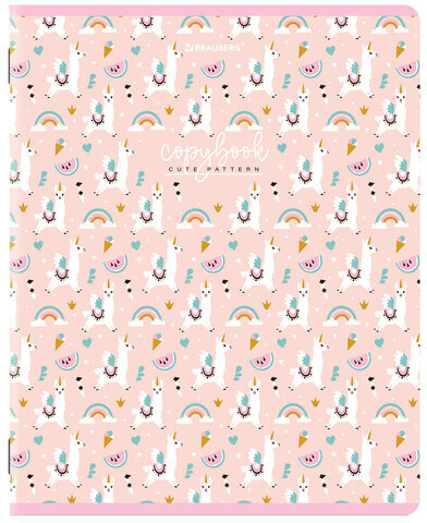 Тетради КОМПЛЕКТ 5 шт., А5, 48 л., BRAUBERG скоба, клетка, матовая ламинация, лак, "Friends", 404395