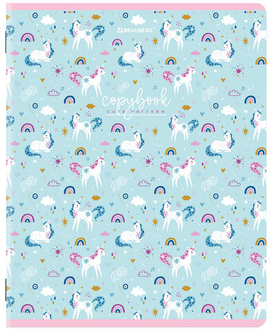 Тетради КОМПЛЕКТ 5 шт., А5, 48 л., BRAUBERG скоба, клетка, матовая ламинация, лак, "Friends", 404395