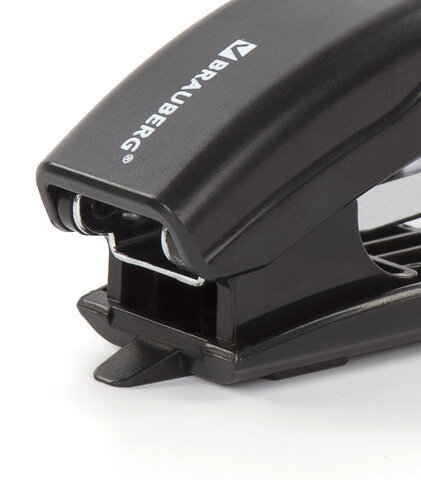 Степлер №24/6, 26/6 МИНИ BRAUBERG "Black Jack", до 18 листов, антистеплер, черный, 227762