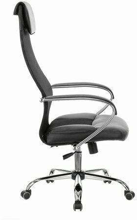 Кресло офисное BRABIX PREMIUM "Stalker EX-608 CH", хром, ткань-сетка/кожзам, черное, 532091