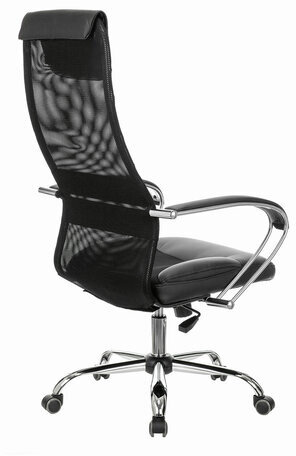 Кресло офисное BRABIX PREMIUM "Stalker EX-608 CH", хром, ткань-сетка/кожзам, черное, 532091