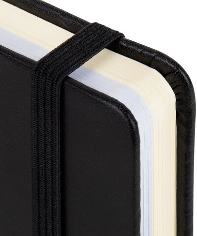 Скетчбук, слоновая кость+белая 140 г/м2, 130х210 мм, 80 л., КОЖЗАМ, резинка, BRAUBERG ART CLASSIC, черный, 116873