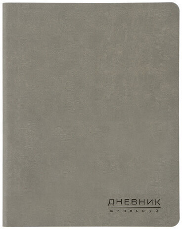 Дневник 1-11 класс 48 л., кожзам (гибкая), термотиснение, BRAUBERG "ORIGINAL", серый, 105966