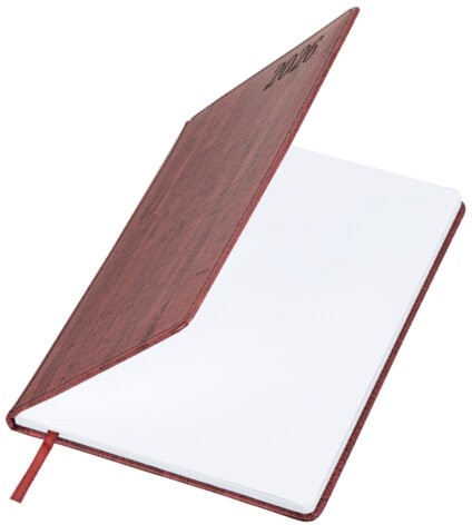 Еженедельник датированный 2026 БОЛЬШОЙ ФОРМАТ 210х297 мм, А4 BRAUBERG "Wood", под кожу, бордо, 117159