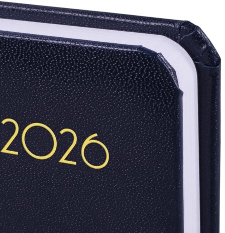 Ежедневник датированный 2026, МАЛЫЙ ФОРМАТ 100х150 мм, А6, BRAUBERG "Select", балакрон, темно-синий, 117259