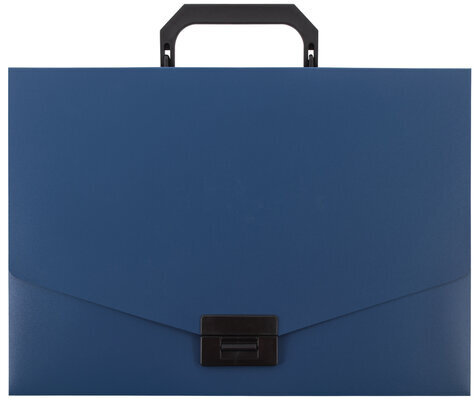 Портфель пластиковый STAFF А4 (320х225х36 мм), без отделений, синий, 229240